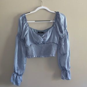 NWT glassine blouse long sleeve top
